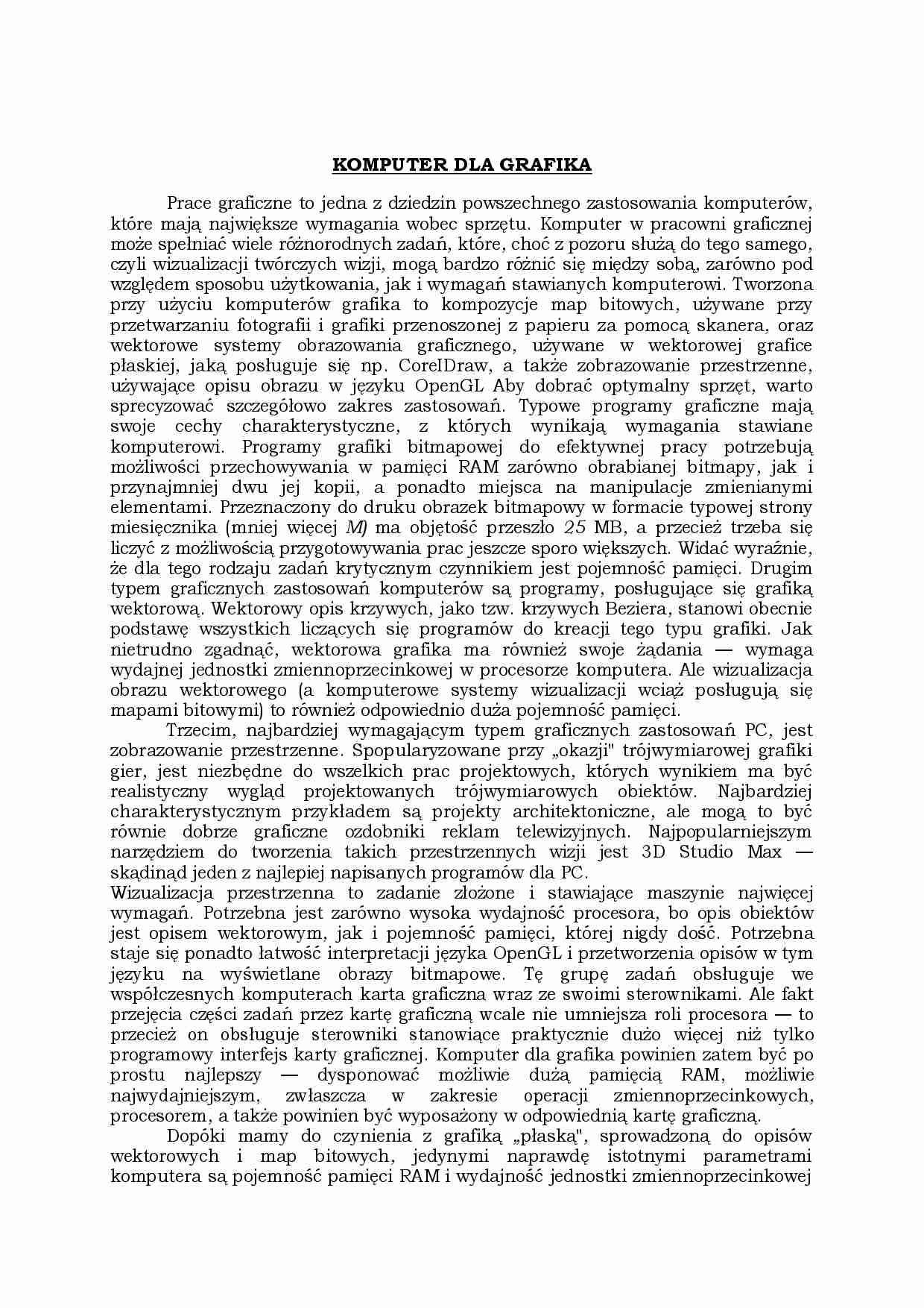 Komputer dla grafika-opracowanie - strona 1