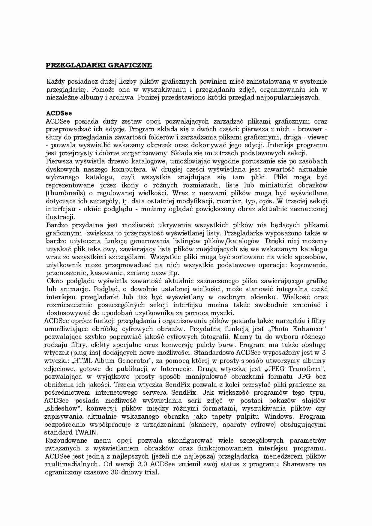Przeglądarki graficzne-opracowanie - strona 1