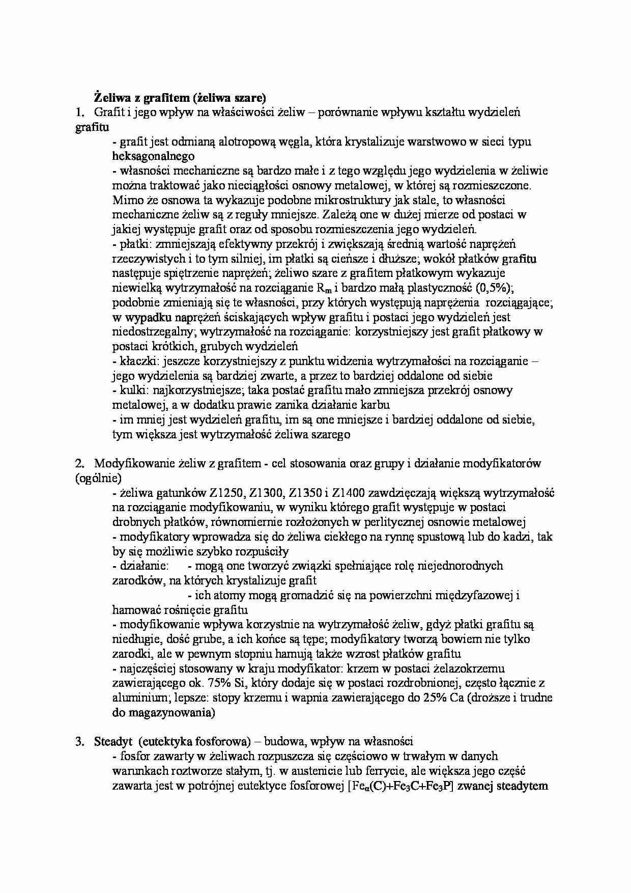 Żeliwa z grafitem-opracowanie - strona 1