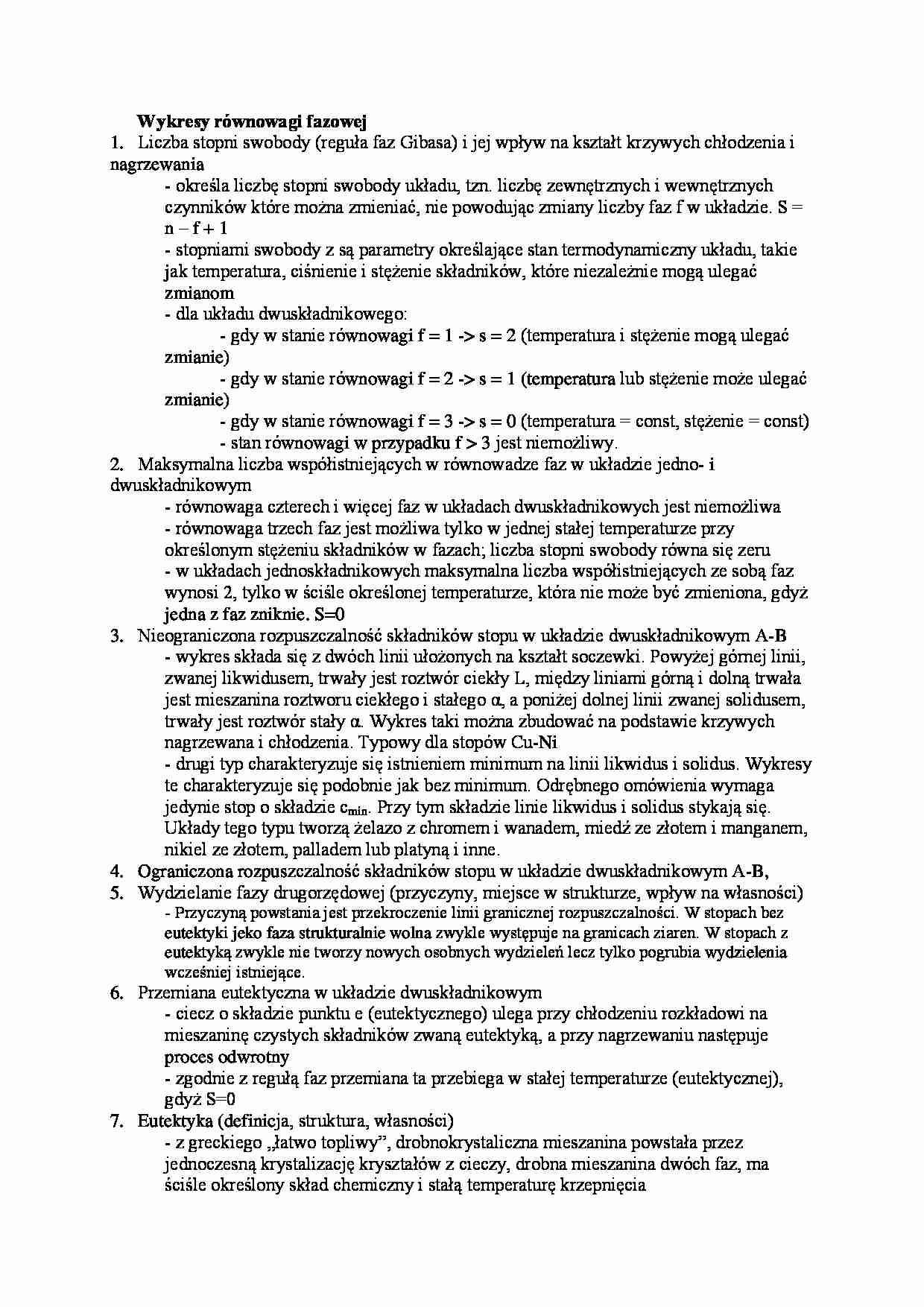 Wykresy równowagi fazowej-opracowanie - strona 1
