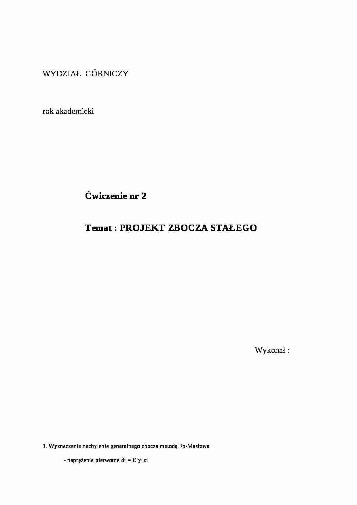 Projekt zbocza stałego-opracowanie - strona 1