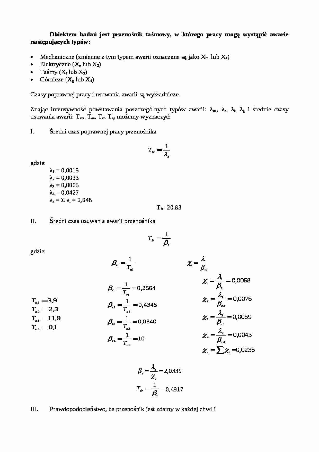 Awarie przenośnika taśmowego-opracowanie - strona 1
