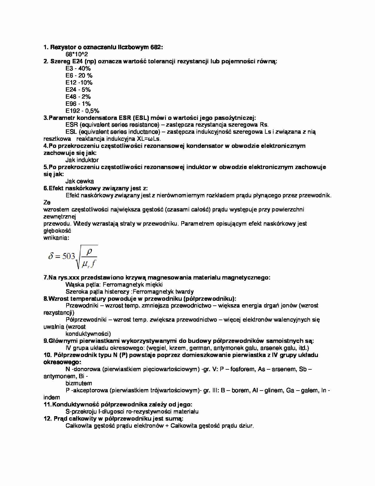 Analogowe układy elektroniczne-odpowiedzi na pytania - strona 1