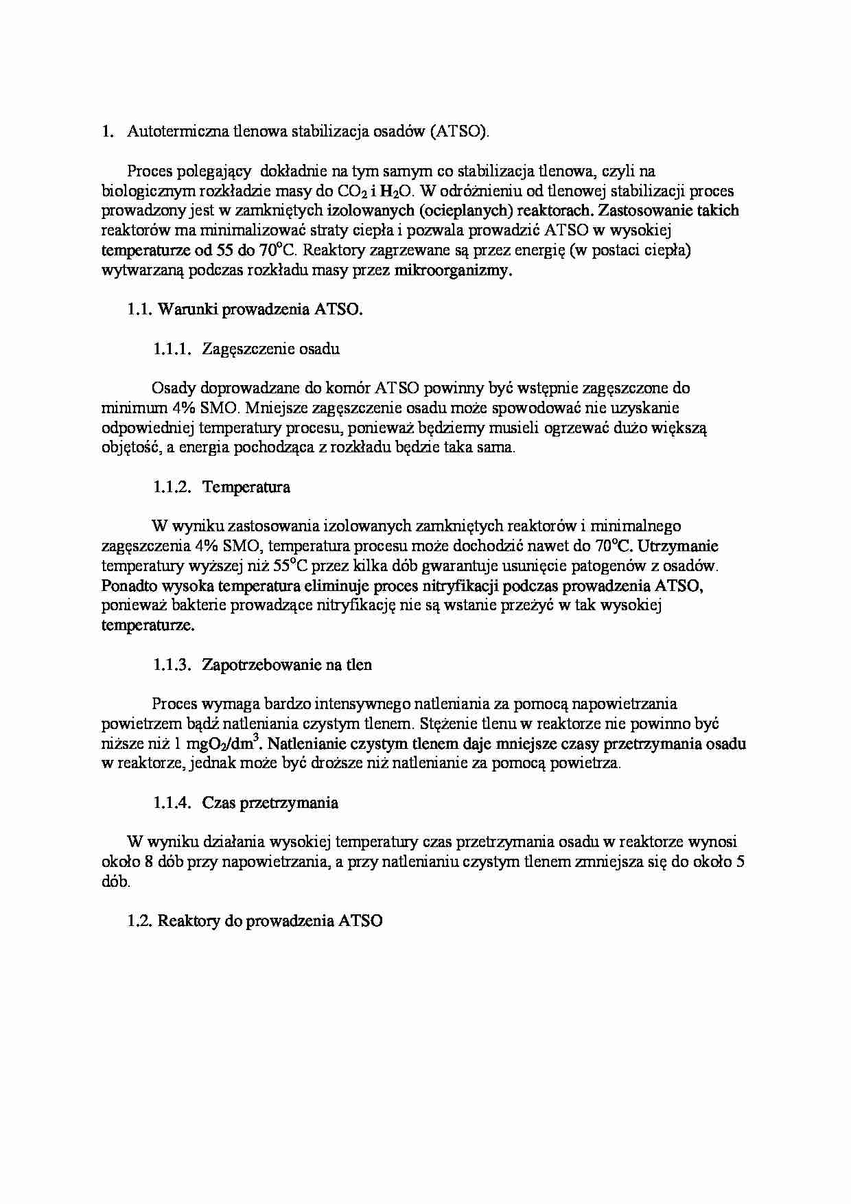 Autotermiczna tlenowa stabilizacja osadów-opracowanie - strona 1