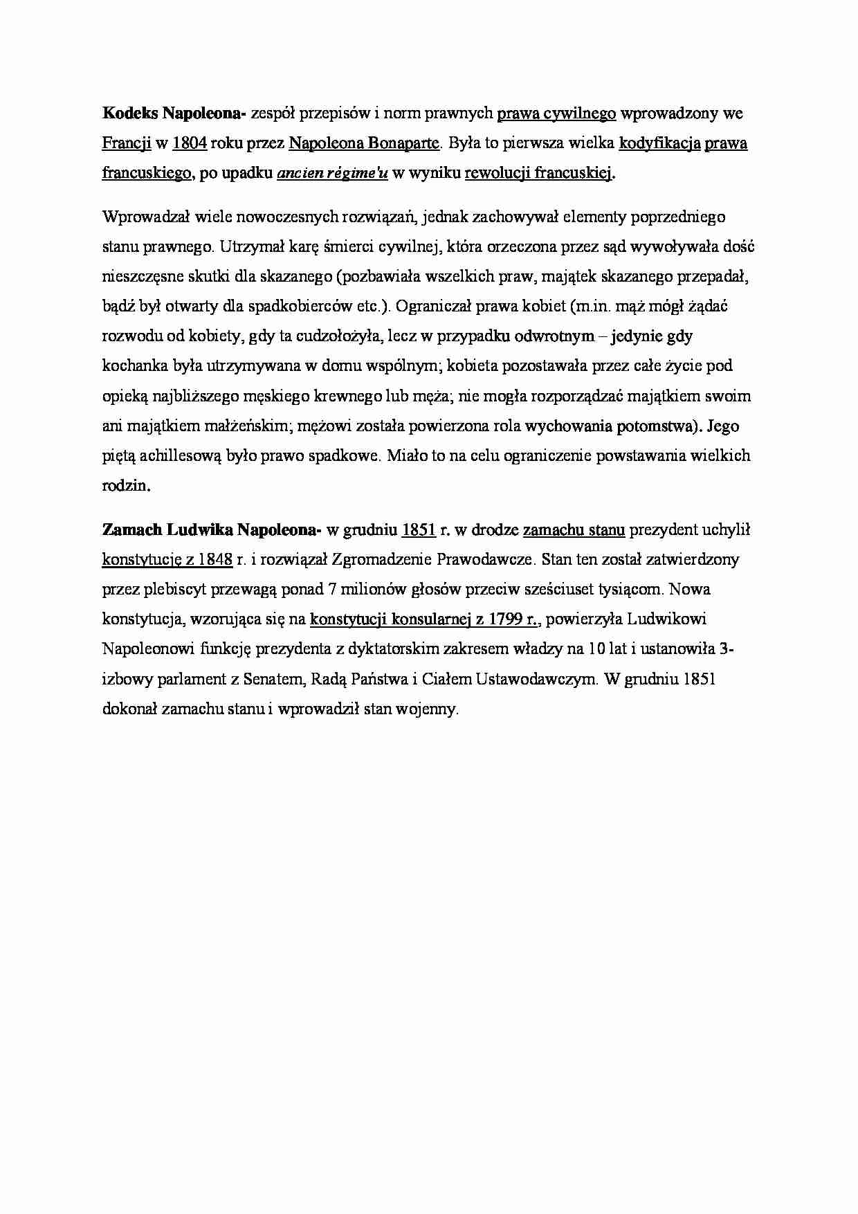 Kodeks Napoleona - Zamach Ludwika Napoleona - strona 1