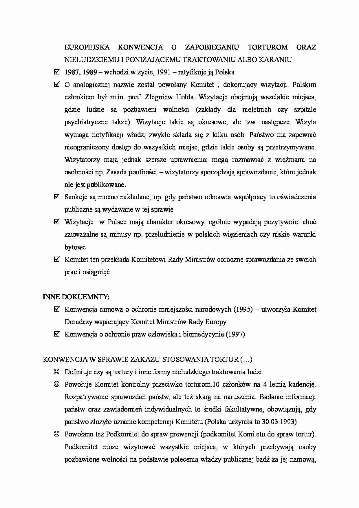 Konwencja o zapobieganiu torturom - strona 1