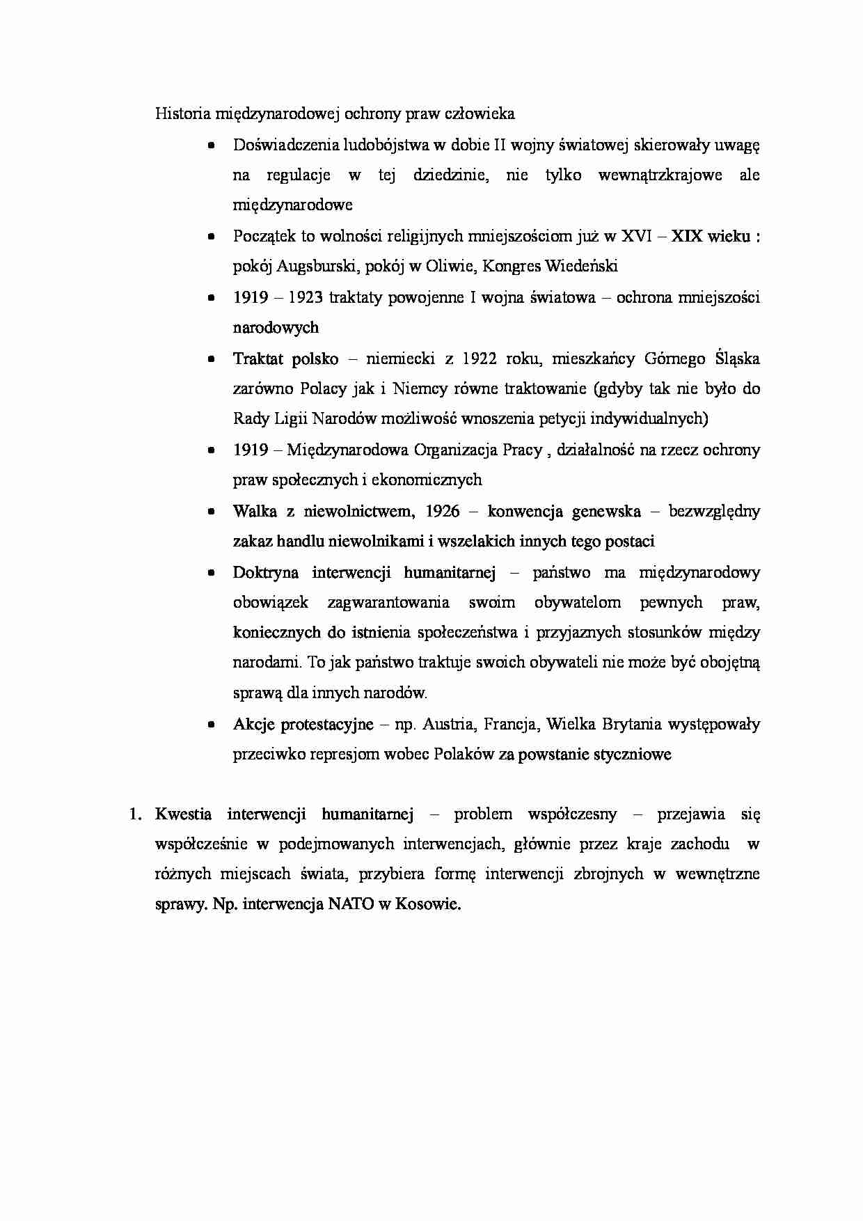 Historia międzynarodowej ochrony praw człowieka - strona 1