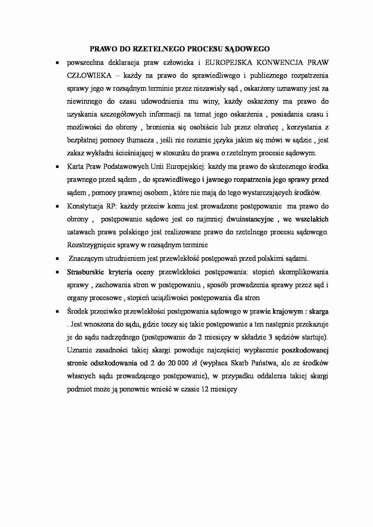 Prawo do rzetelnego procesu sądowego - strona 1