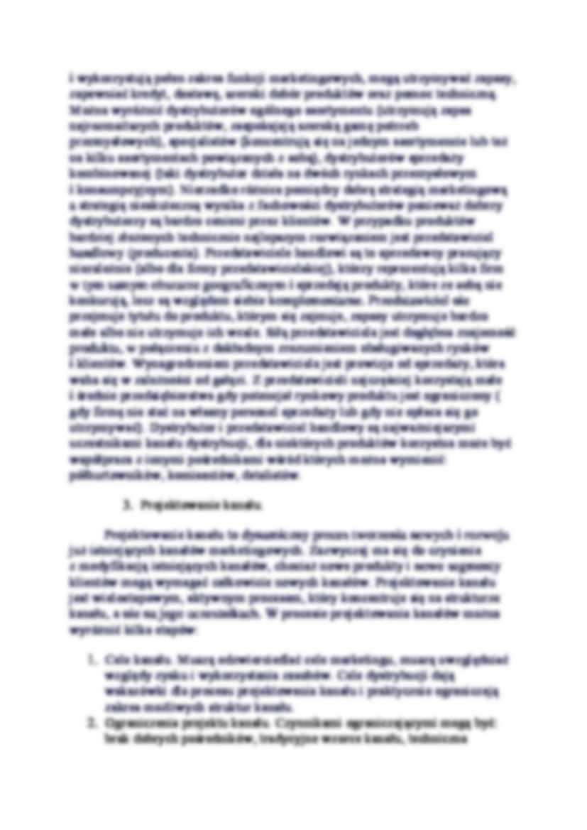 Dystrybucja - Kanały dystrybucji.  - strona 2