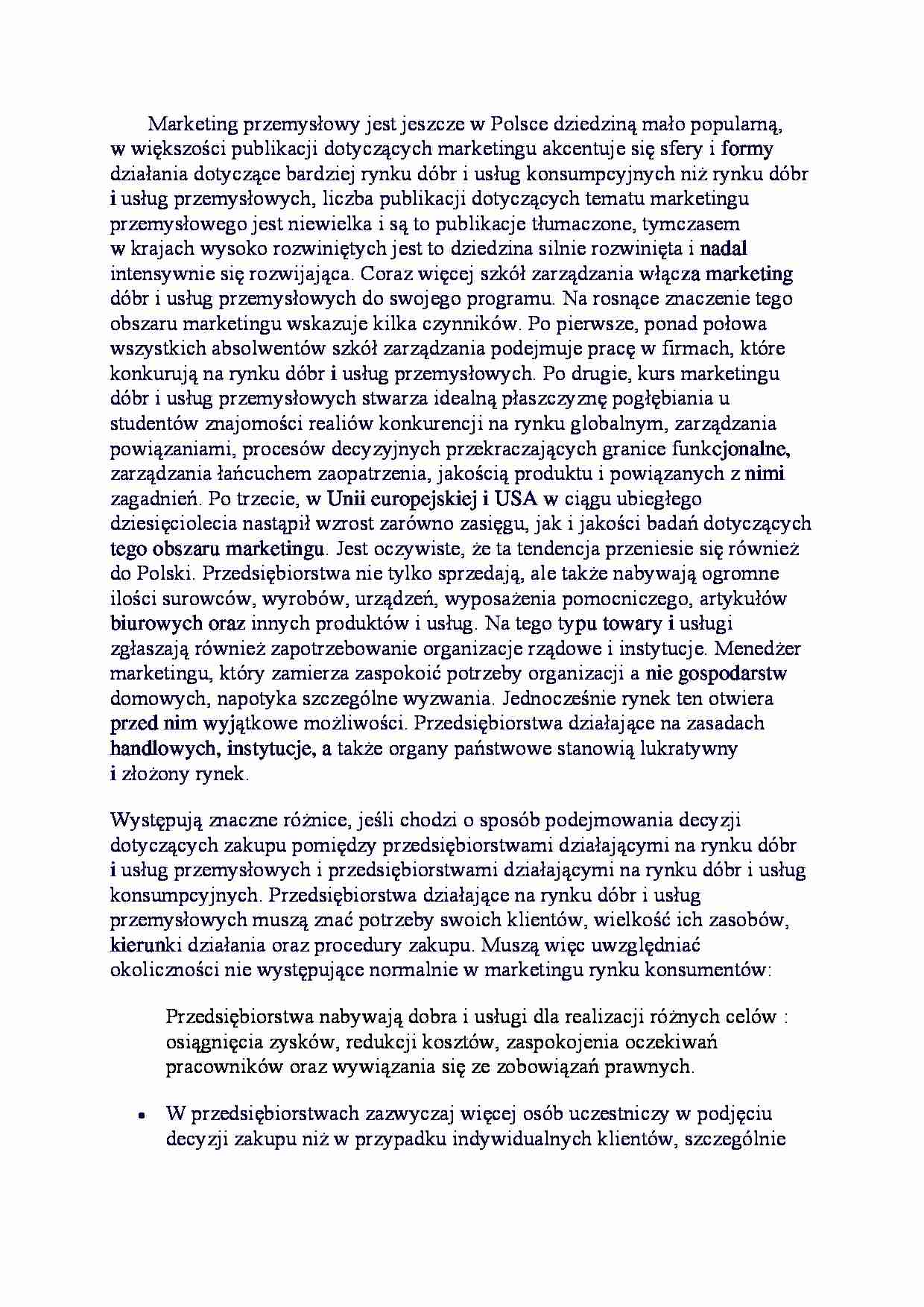 Marketing przemysłowy - idea - strona 1