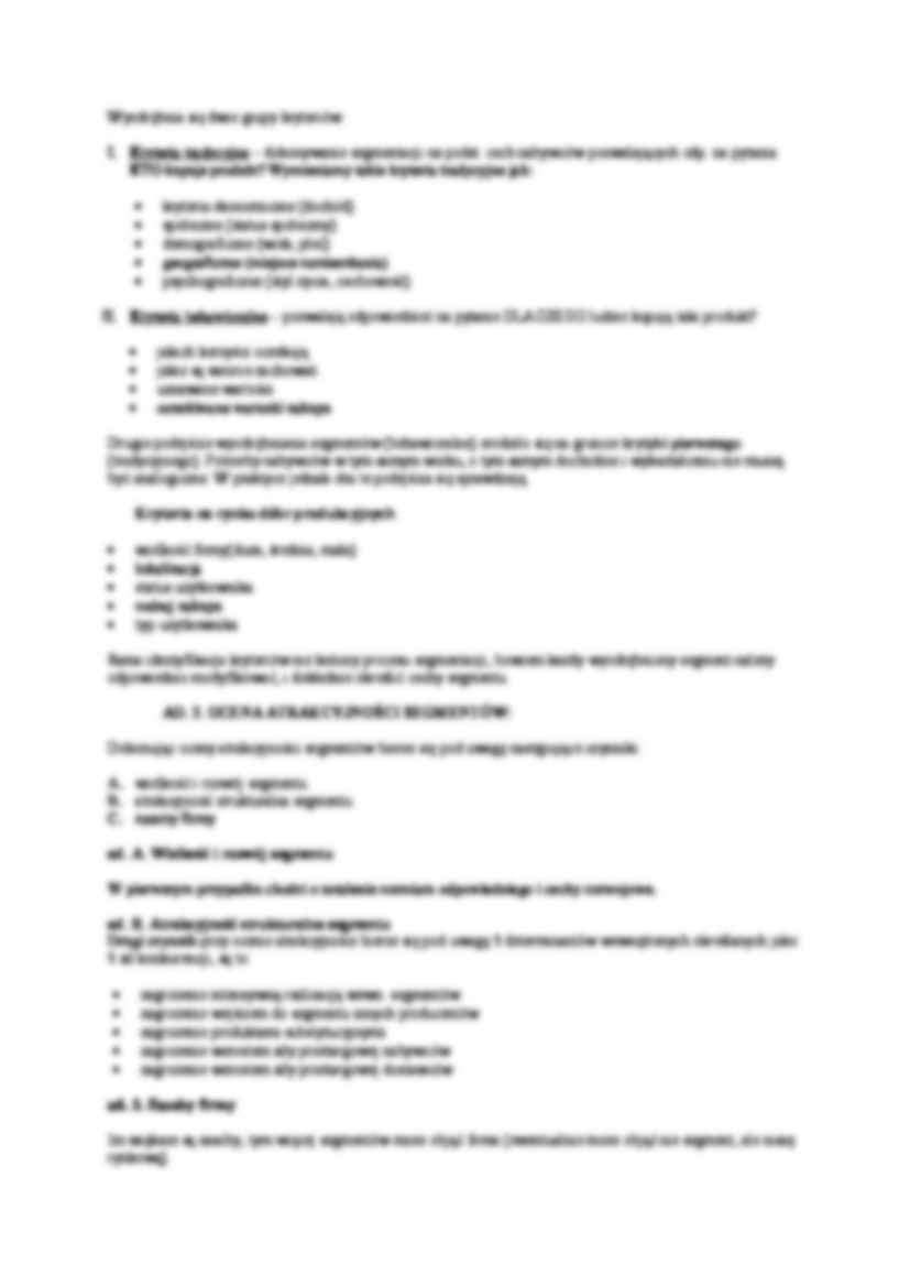 SEGMENTACJA RYNKU I WYBÓR RYNKU DOCELOWEGO - strona 2