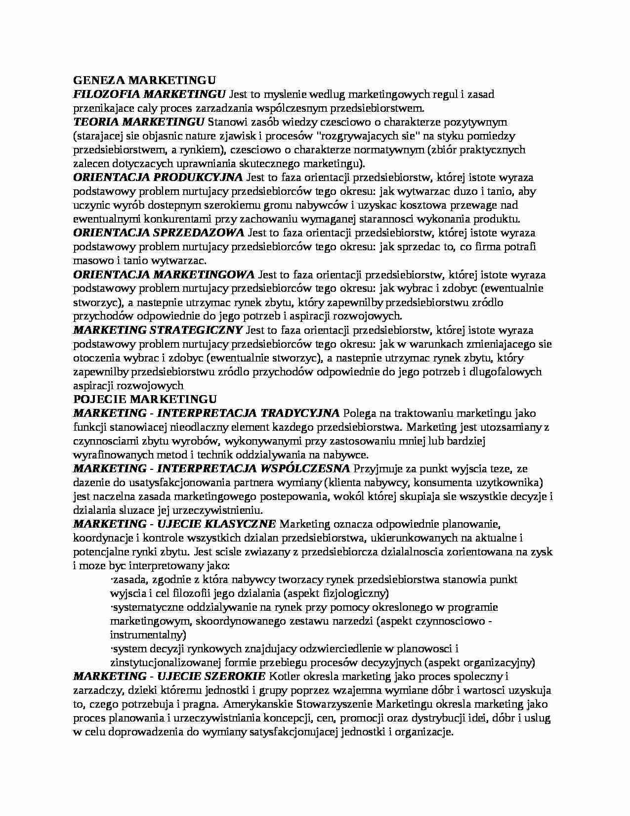 Geneza marketingu - strona 1