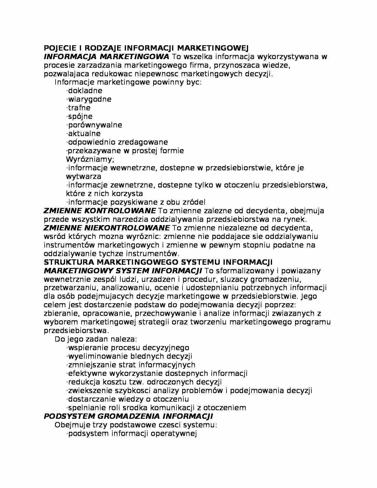 Informacja marketingowa - strona 1