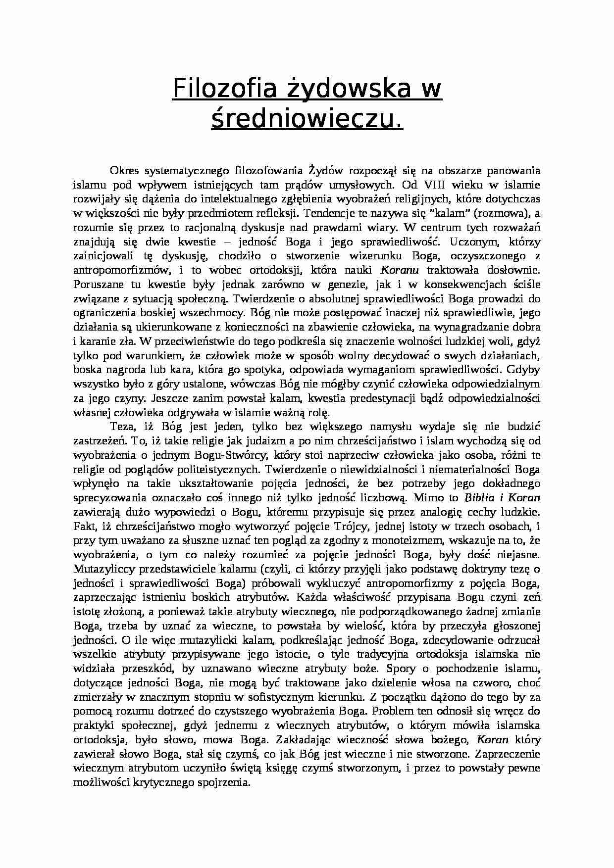 Filozofia Żydów w średniowieczu - strona 1