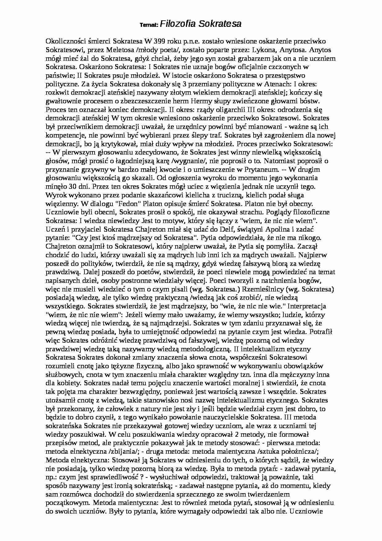 Filozofia Sokratesa - strona 1