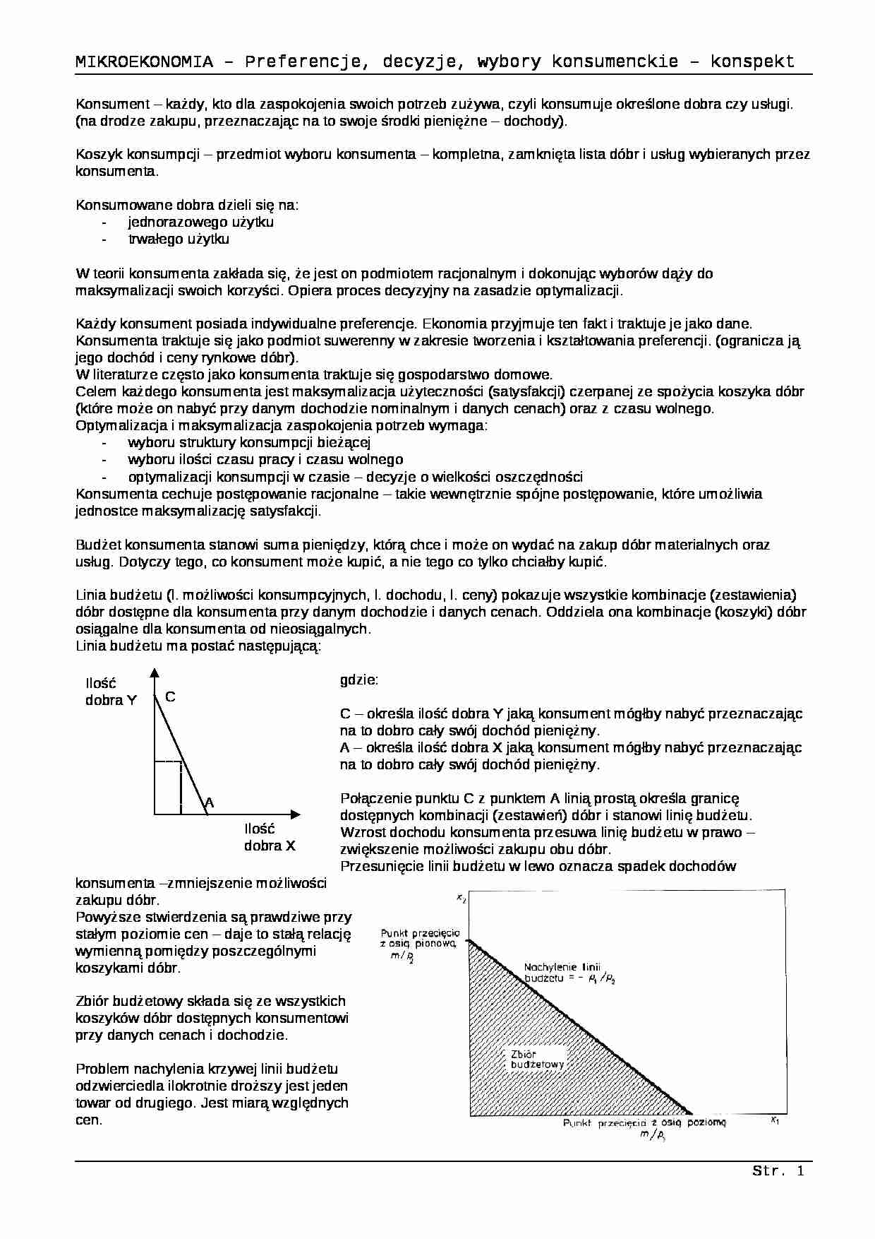 Konsument - preferencje, decyzje, wybory konsumenckie - strona 1