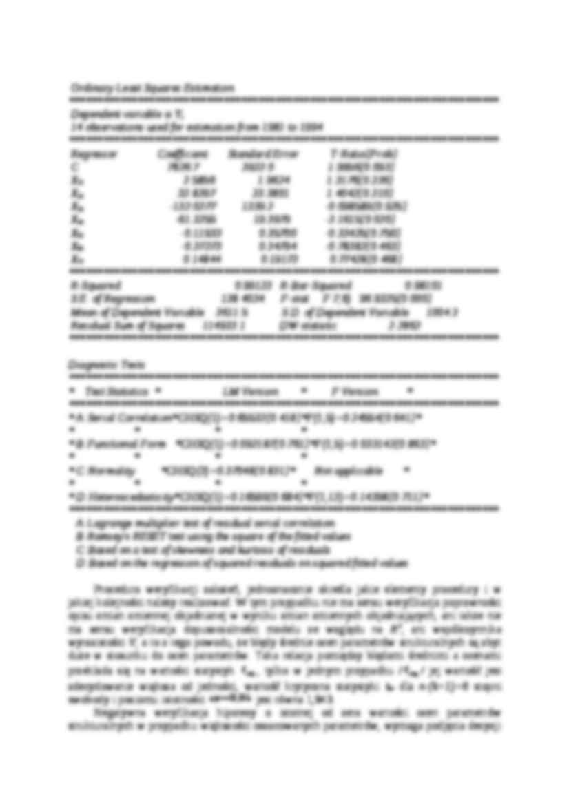 Weryfikacja modelu ekonometrycznego - strona 2