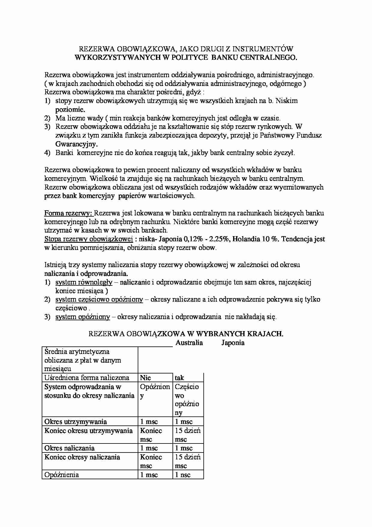 REZERWA OBOWIĄZKOWA - strona 1