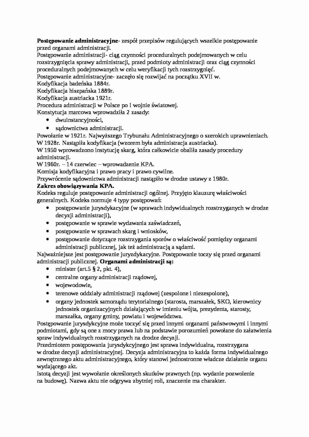 Postępowanie administracyjne - Organy administracji  - strona 1