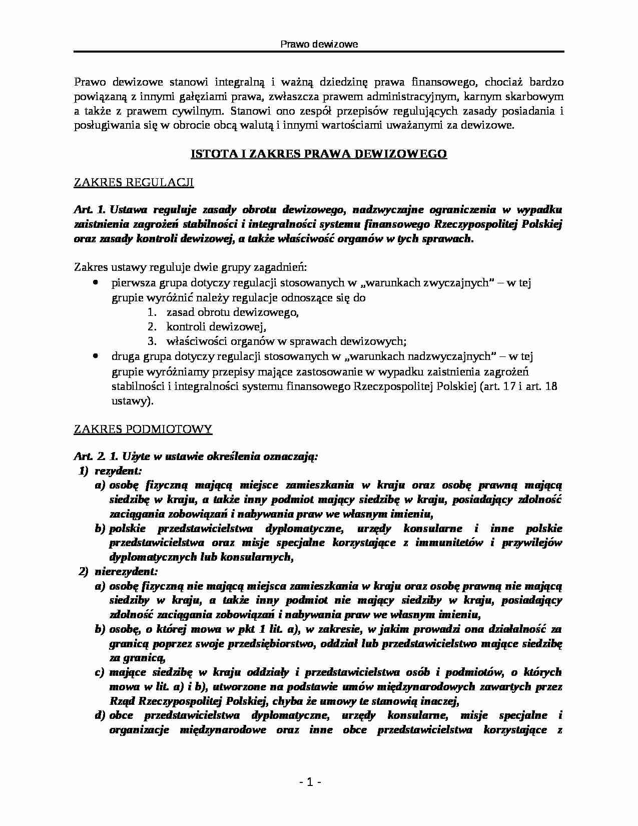 Prawo dewizowe - strona 1