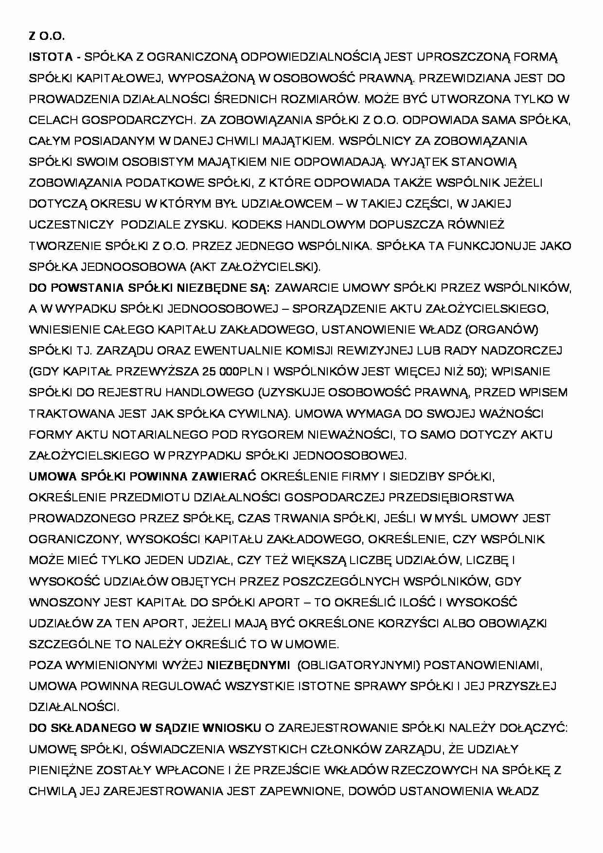 Spółka z o.o. i s.a. - strona 1