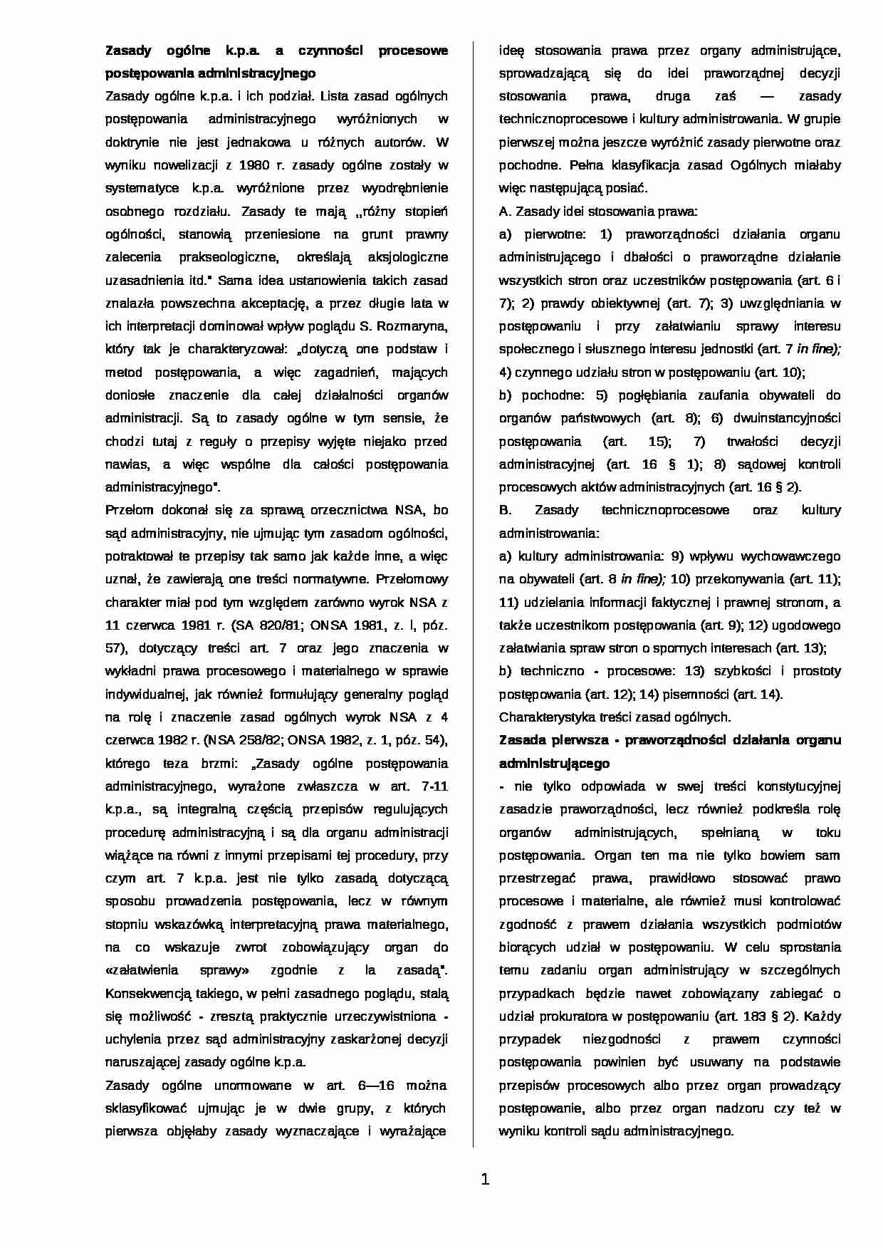 Zasady ogólne k.p.a. - strona 1