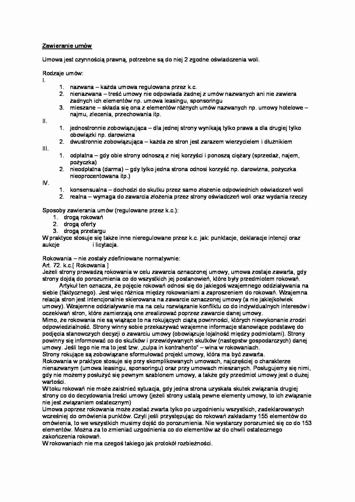 Zawieranie umów - strona 1