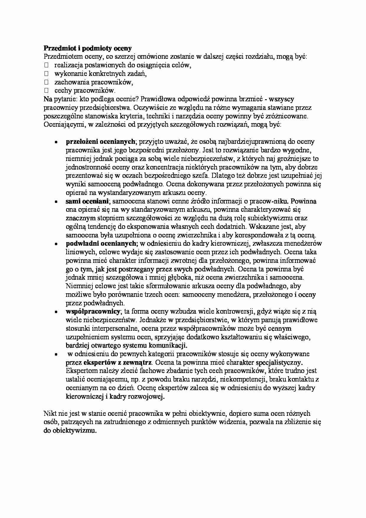 Przedmiot i podmioty oceny - strona 1