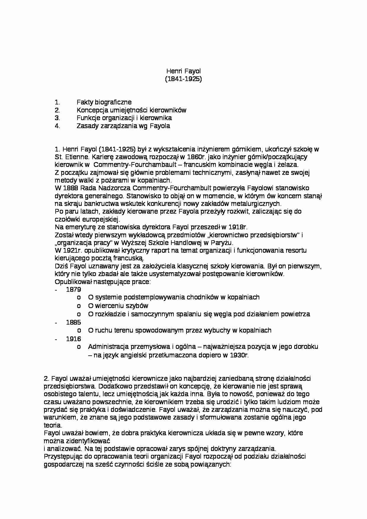 Henri Fayol - strona 1