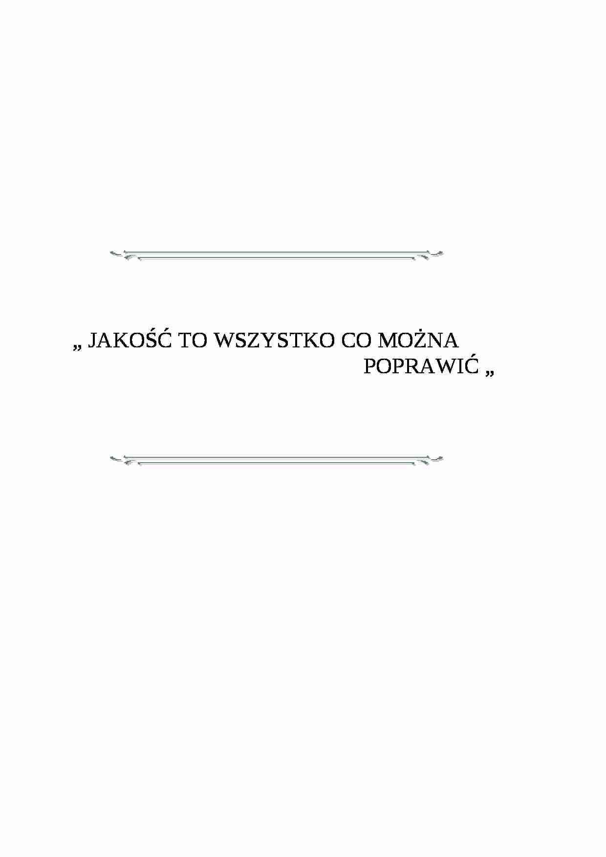 Wdrażanie i zarządzanie jakością - strona 1