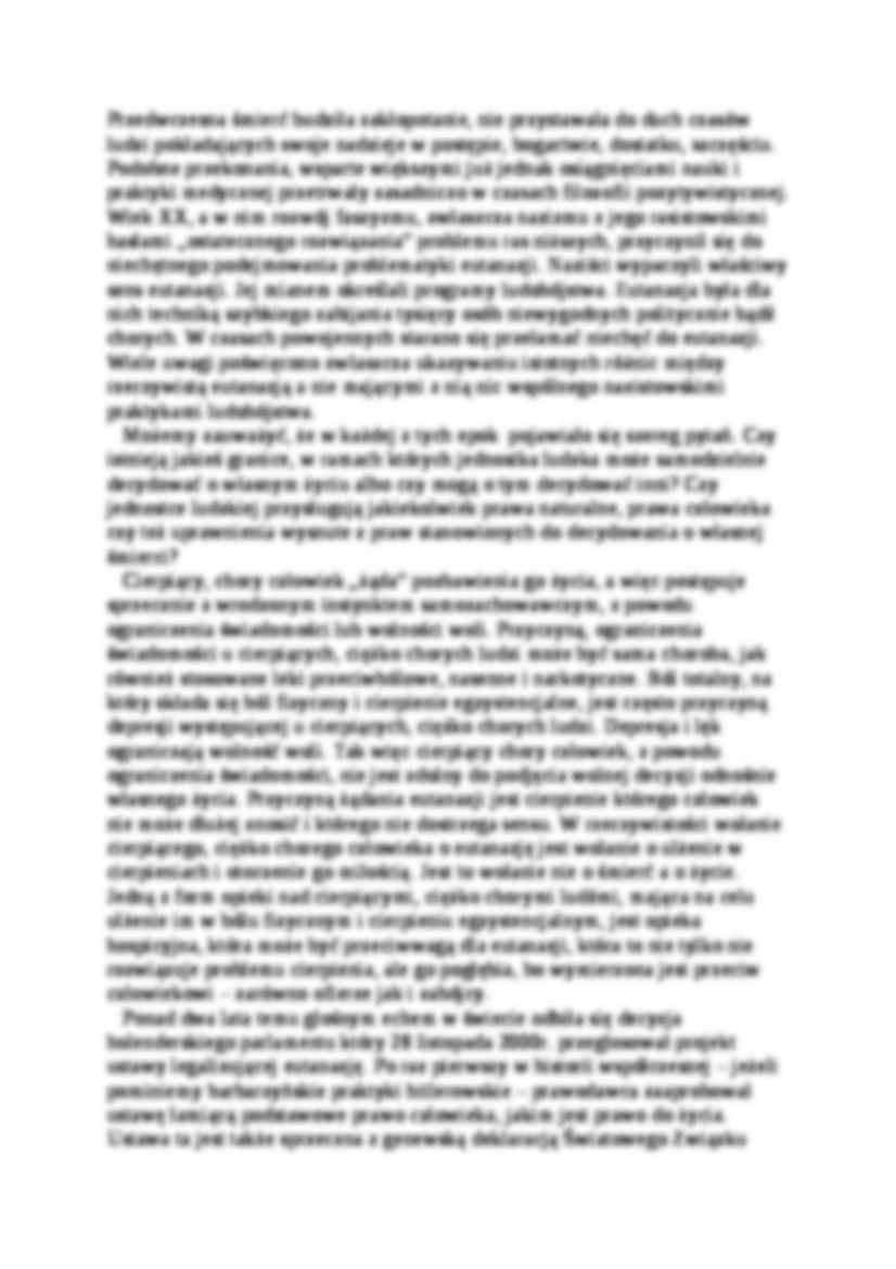 Eutanazja - godne uśmiercanie czy zabójstwo - strona 2