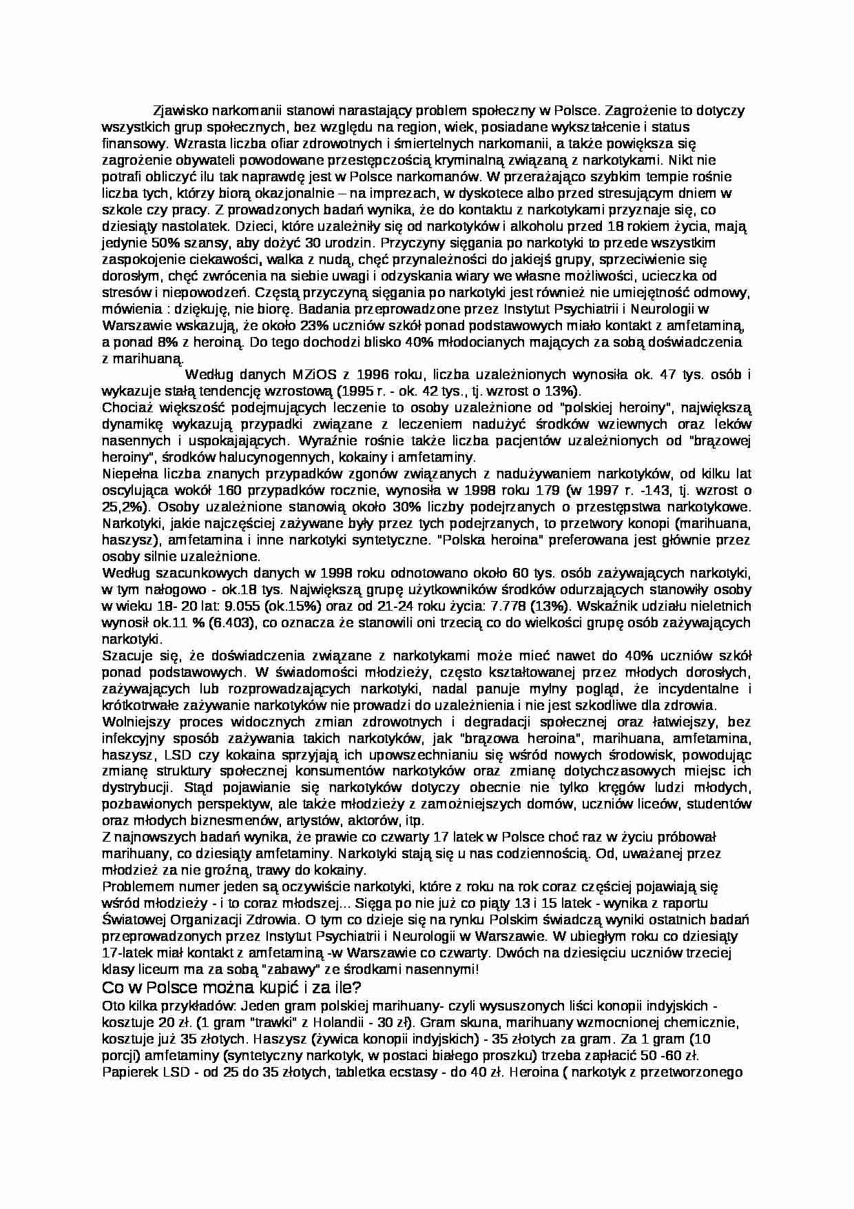 Zjawisko narkomanii - strona 1