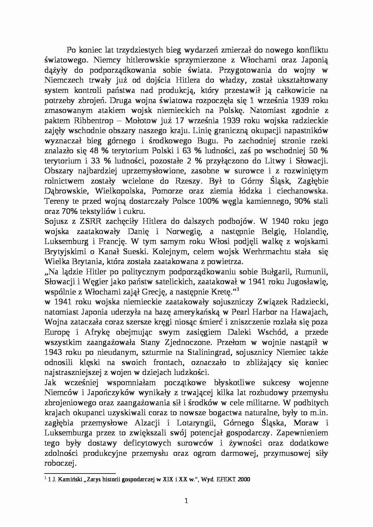 Gospodarka światowa w czasie II wojny światowej - strona 1