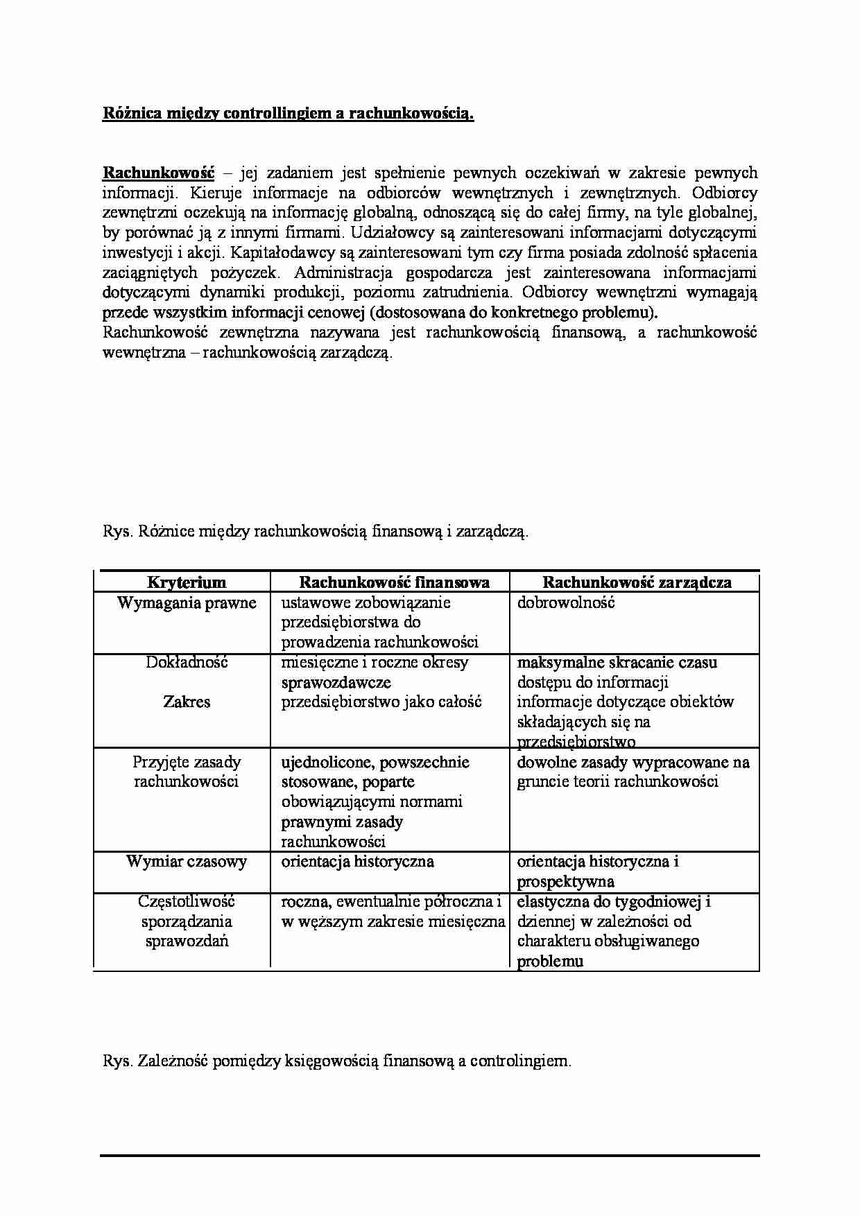 Różnica między controllingiem a rachunkowością - strona 1