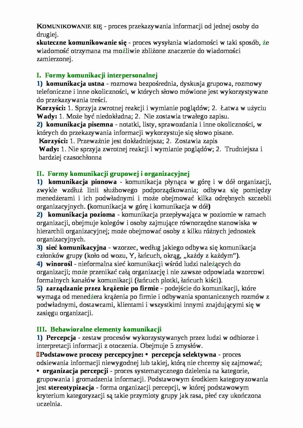 Komunikowanie się w organizacji - strona 1