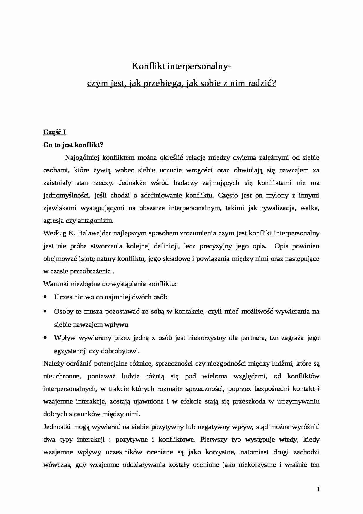 Konflikty interpersonalne - strona 1