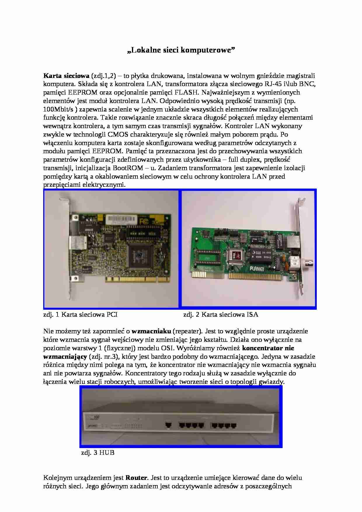 Lokalne sieci komputerowe - strona 1