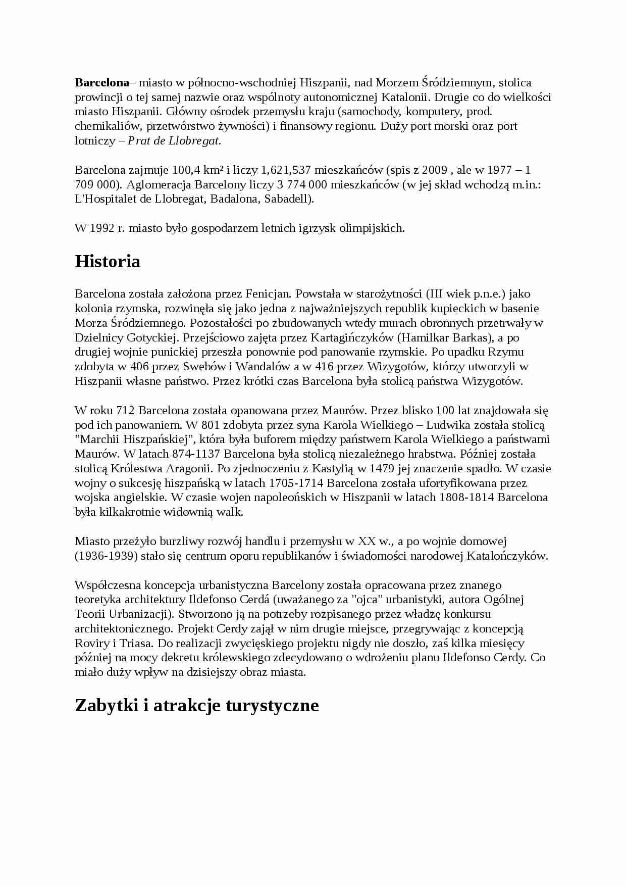 barcelona referat ćwiczenia - strona 1