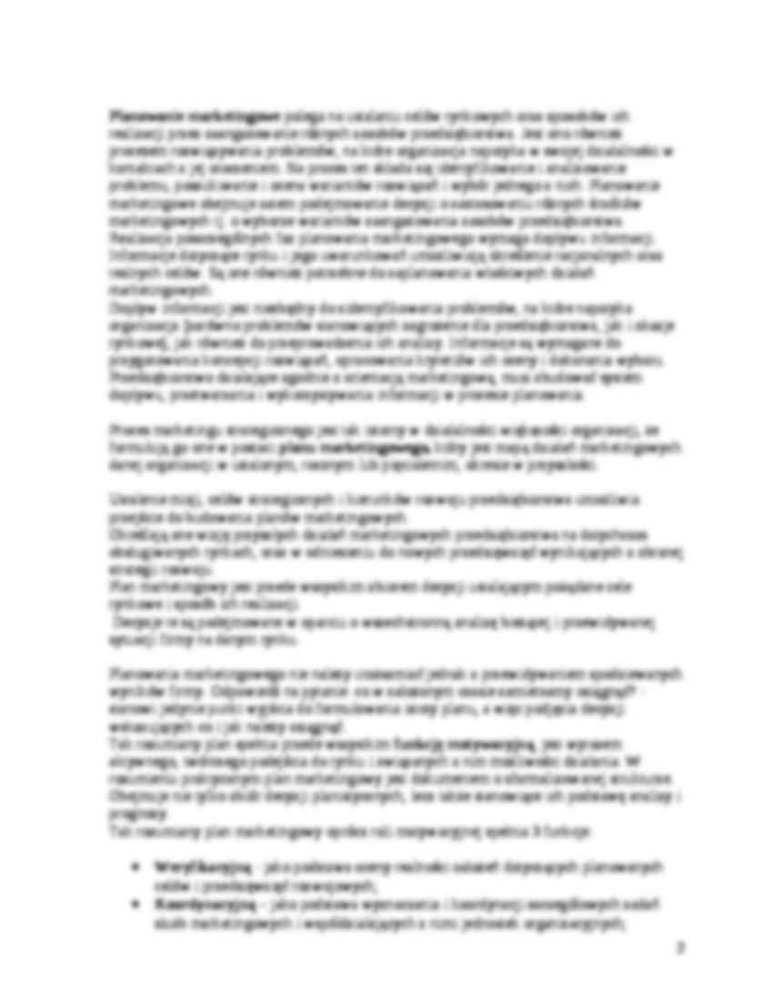 Istota planu marketingowego- opracowanie - strona 2