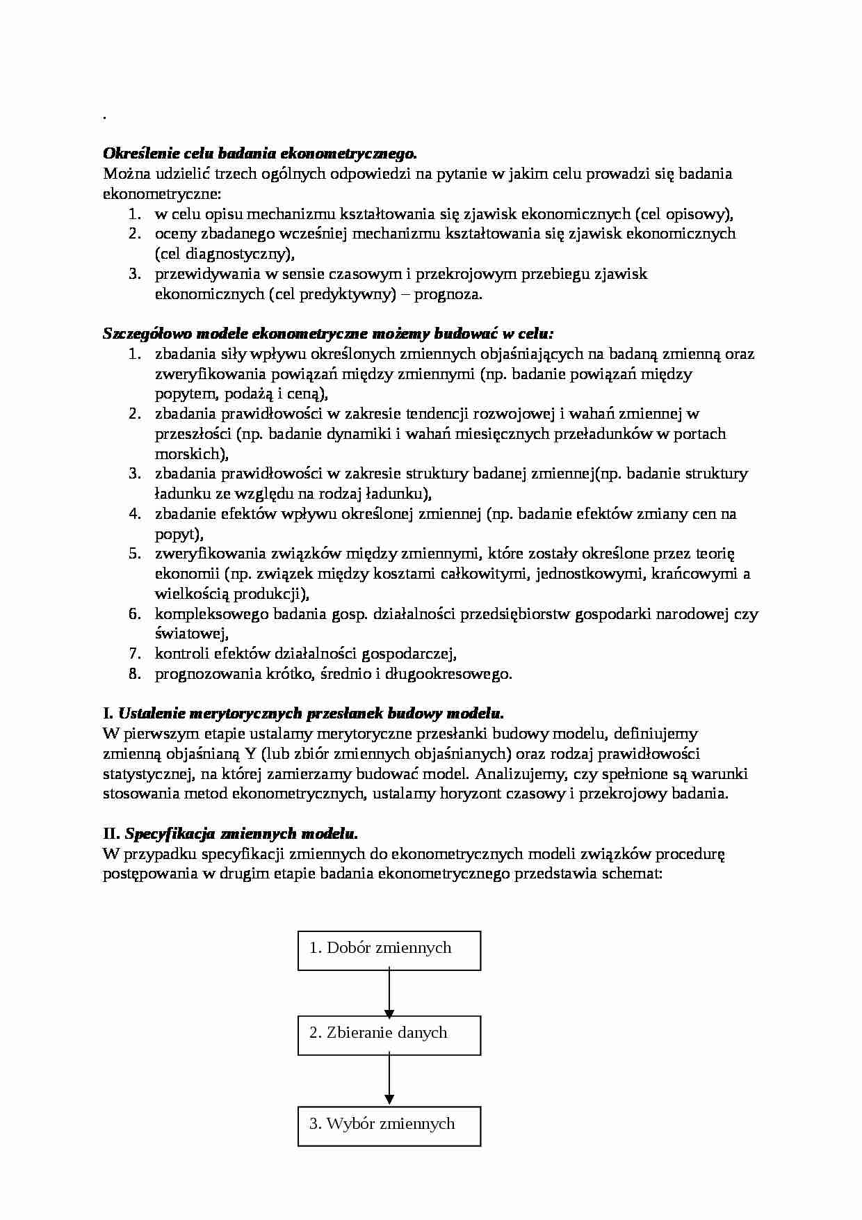 Budowanie modeli ekonometrycznych- opracowanie - strona 1