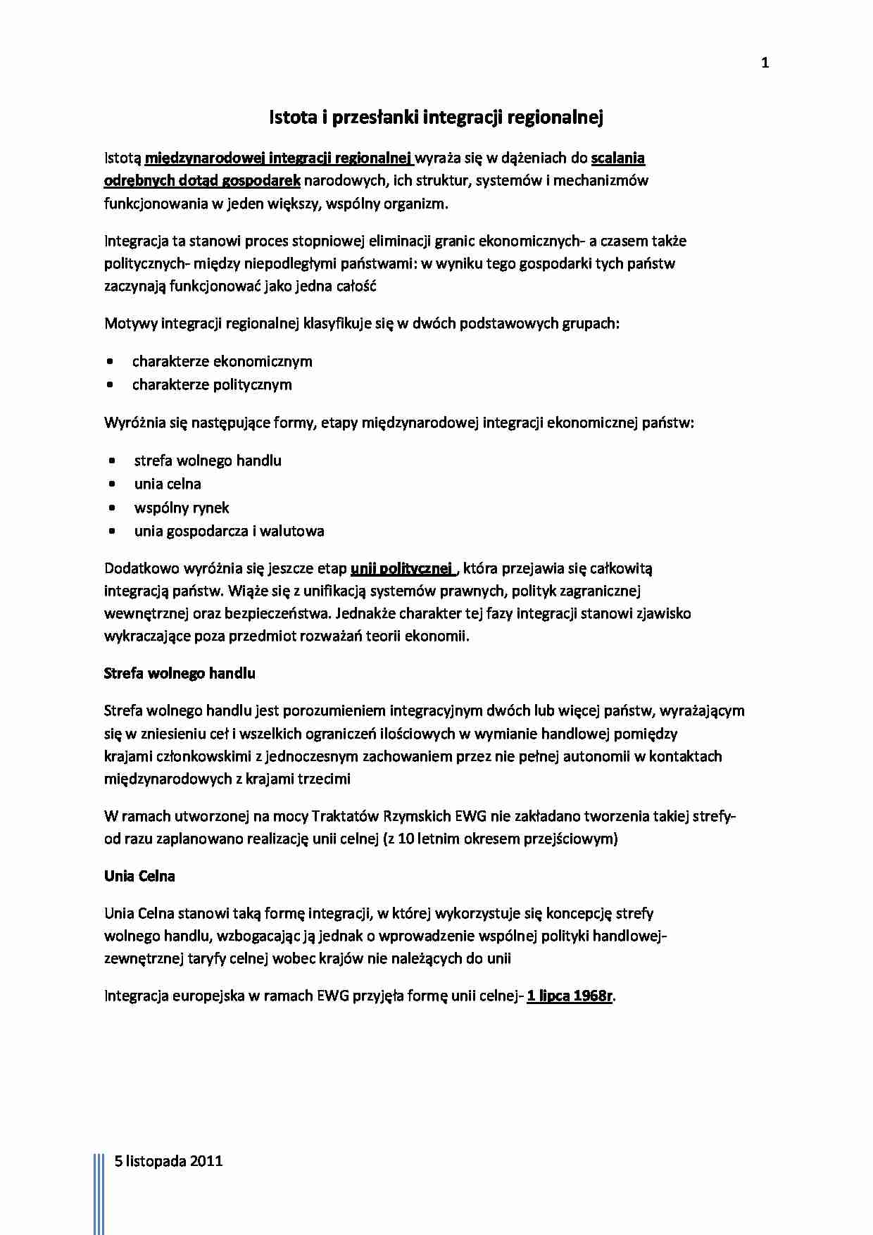 Organizacja Rynku w UE- opracowanie - strona 1