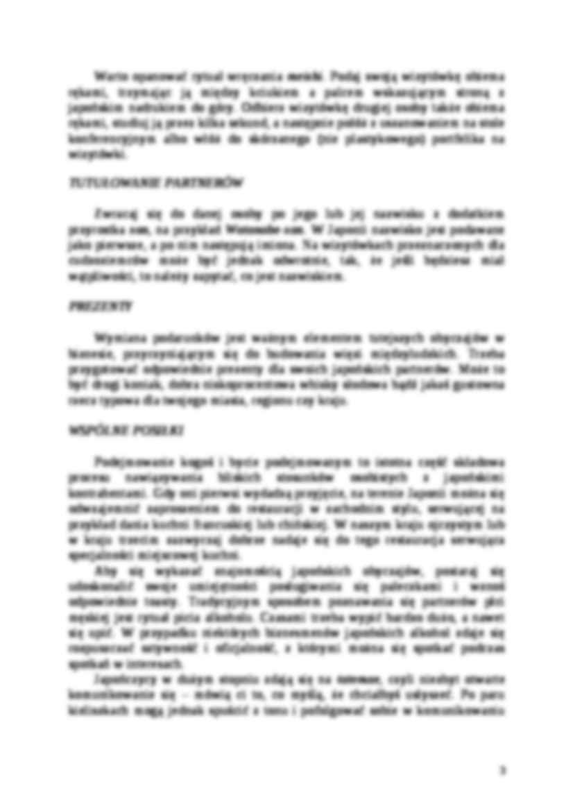 Japońskie negocjacje- opracowanie - strona 3