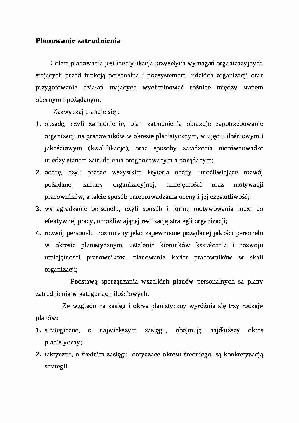 Planowanie zatrudnienienia - strona 1