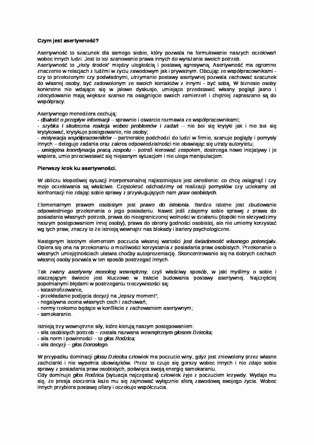 Asertywność - Wyrażanie oczekiwań - strona 1