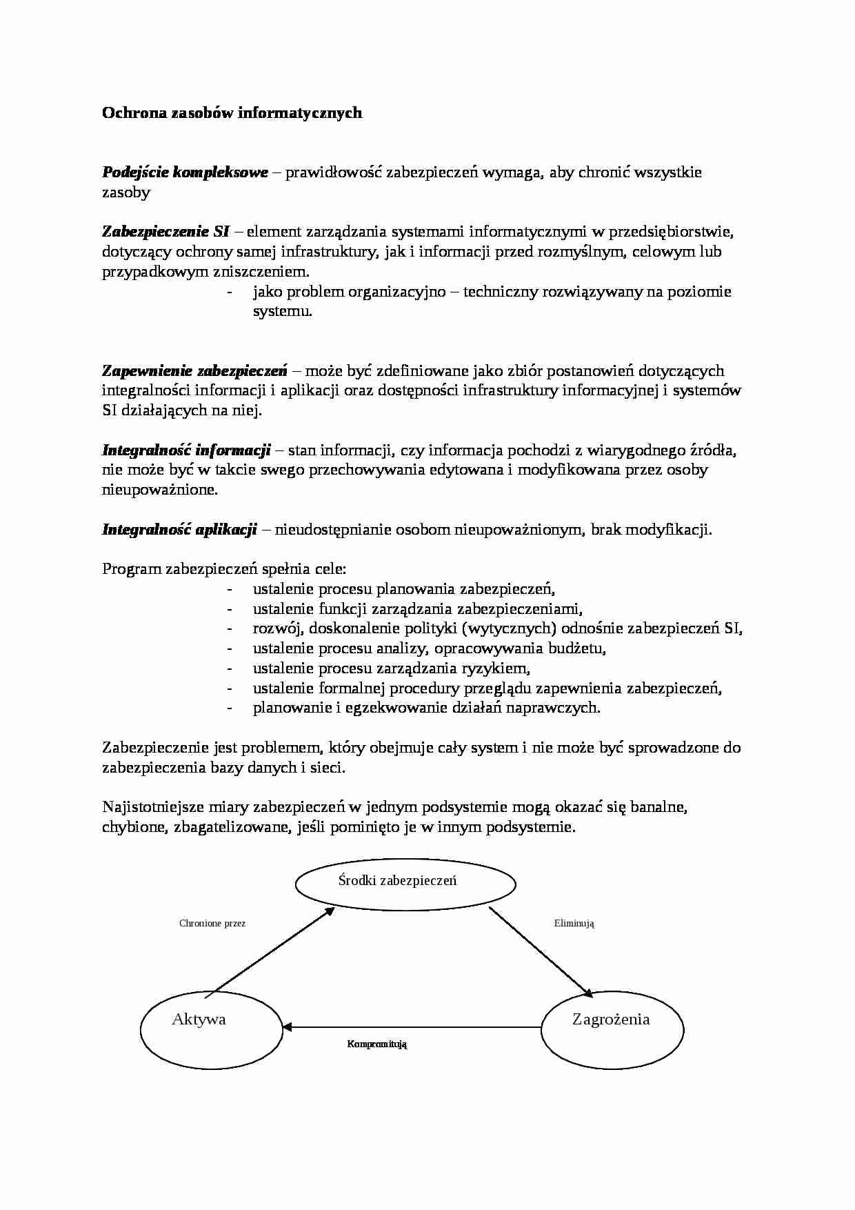 Ochrona zasobów informatycznych - strona 1