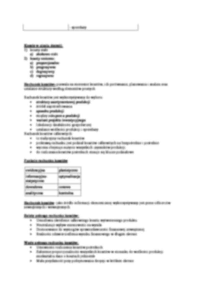 Rachunek kosztów w przedsiębiorstwie- opracowanie - strona 2