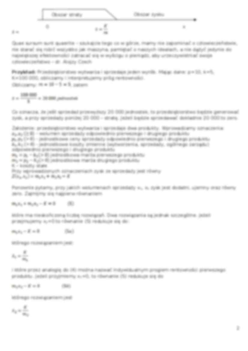 Analiza CVP- opracowanie - strona 2