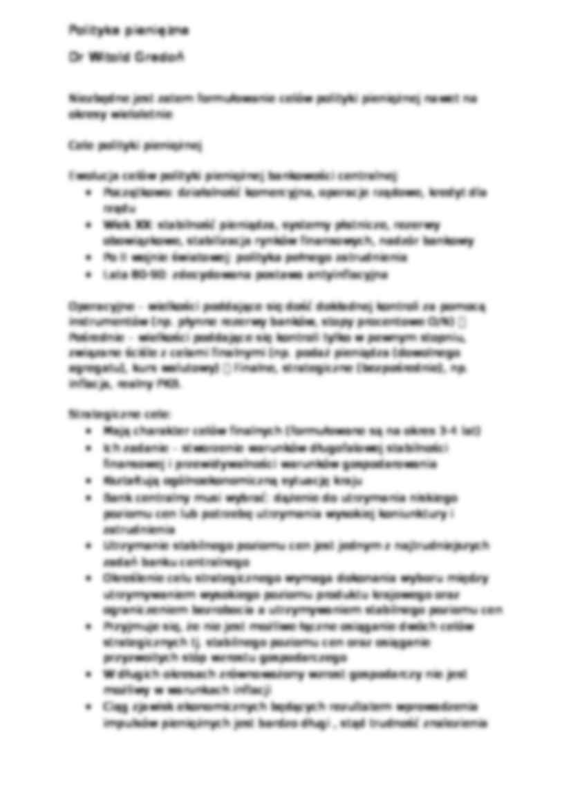 Polityka pieniężna pojęcie i rodzaje - strona 3