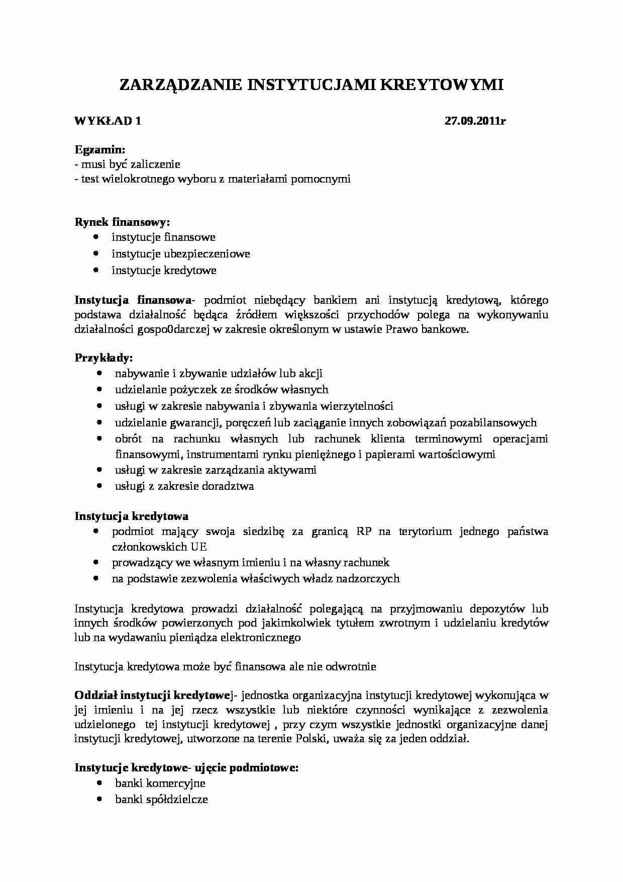 Rynek finansowy- wykład - strona 1