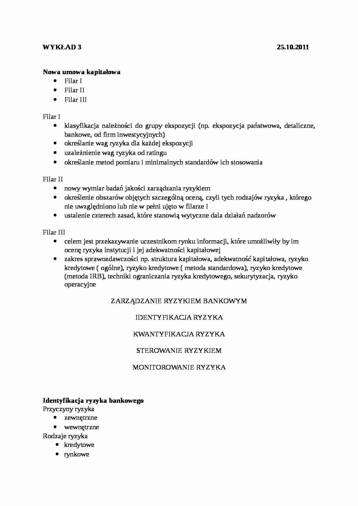 Zarządzanie ryzykiem bankowym- wykład - strona 1